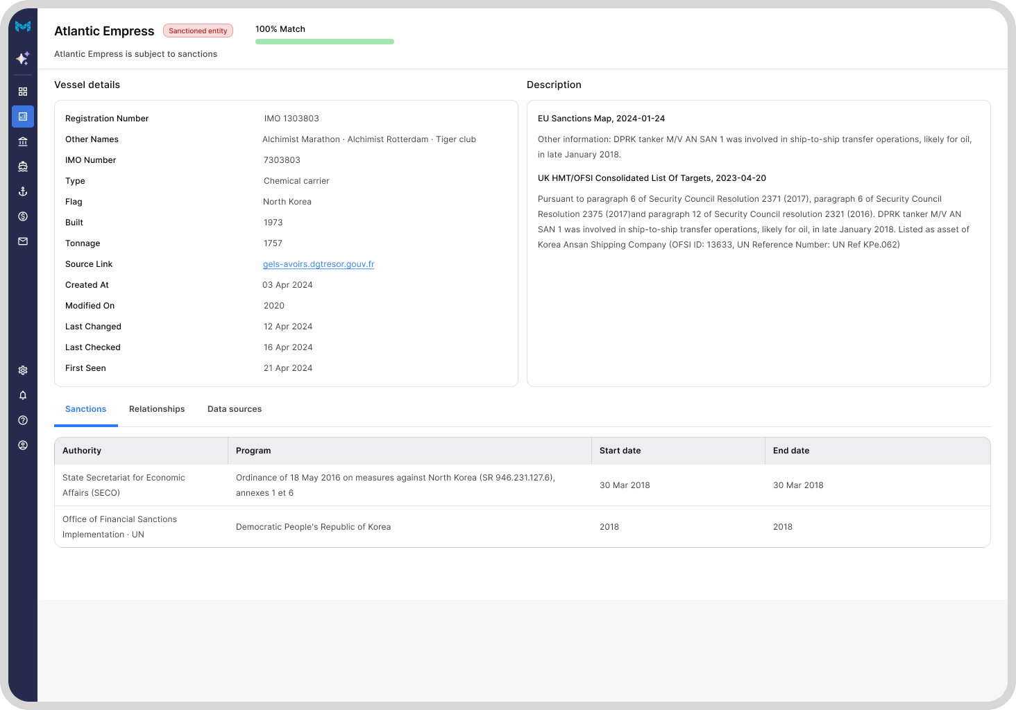 Marlo Sanctions Screening