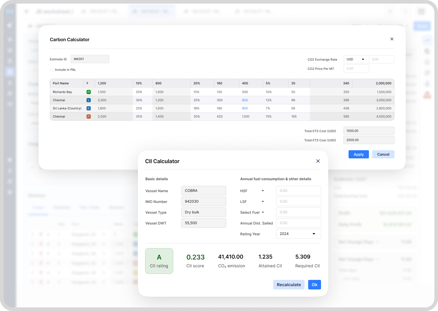 Marlo CII and EU ETS calculator