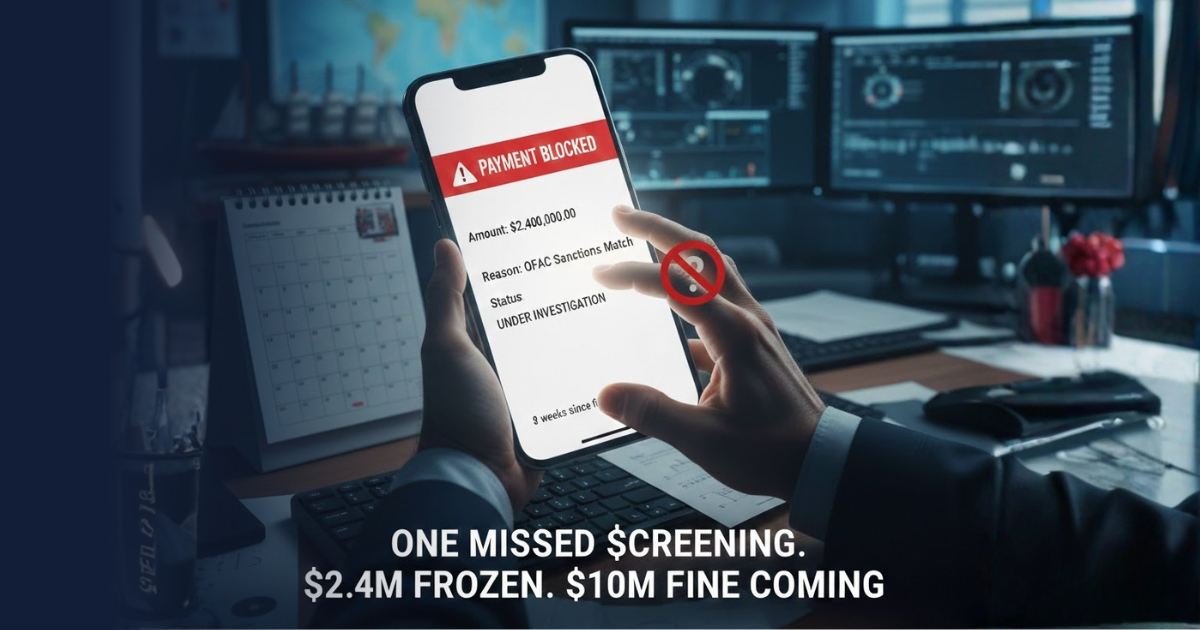 One missed sanctions check costs maritime CFOs $10M+